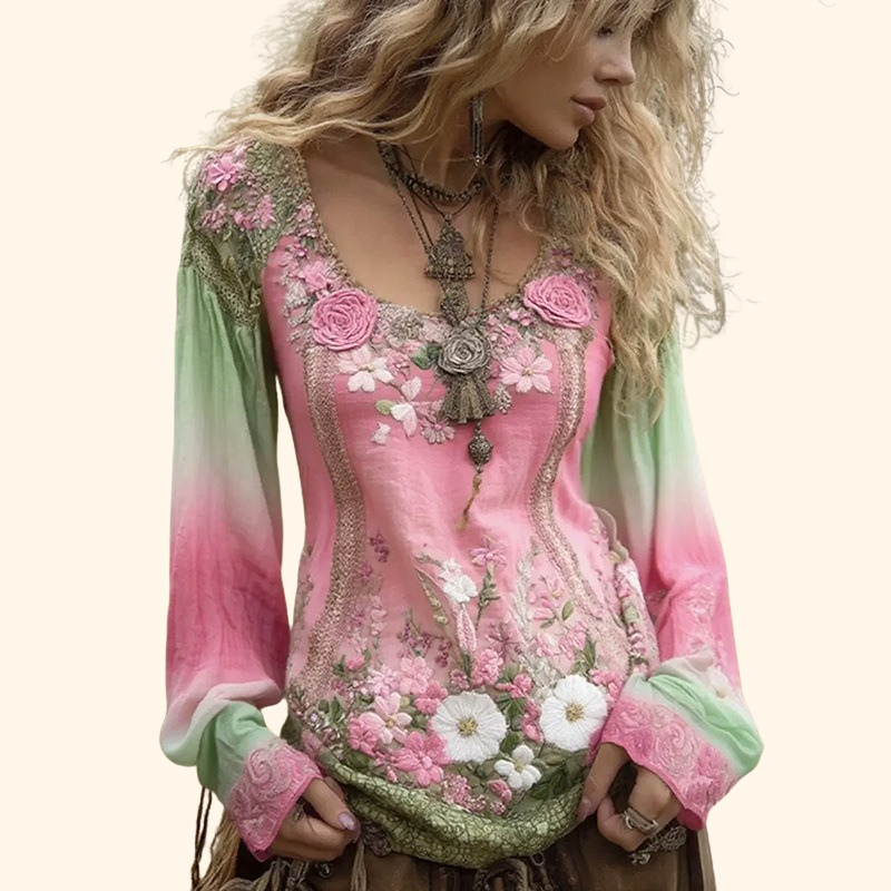 Jamilla - Green Embroidered Shirt