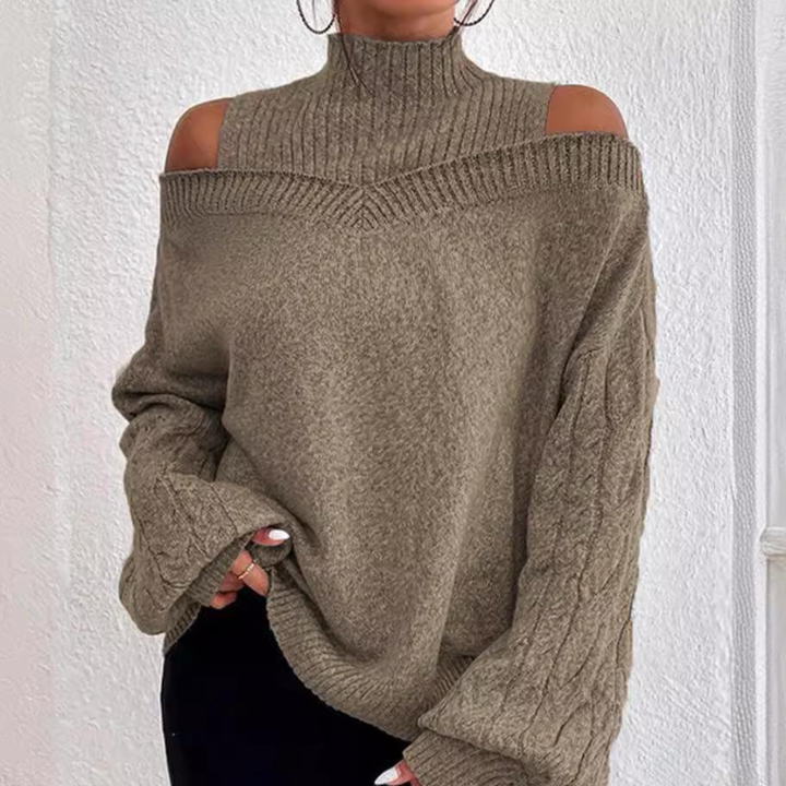 Eden - Structured Shoulder Turtleneck Sweater