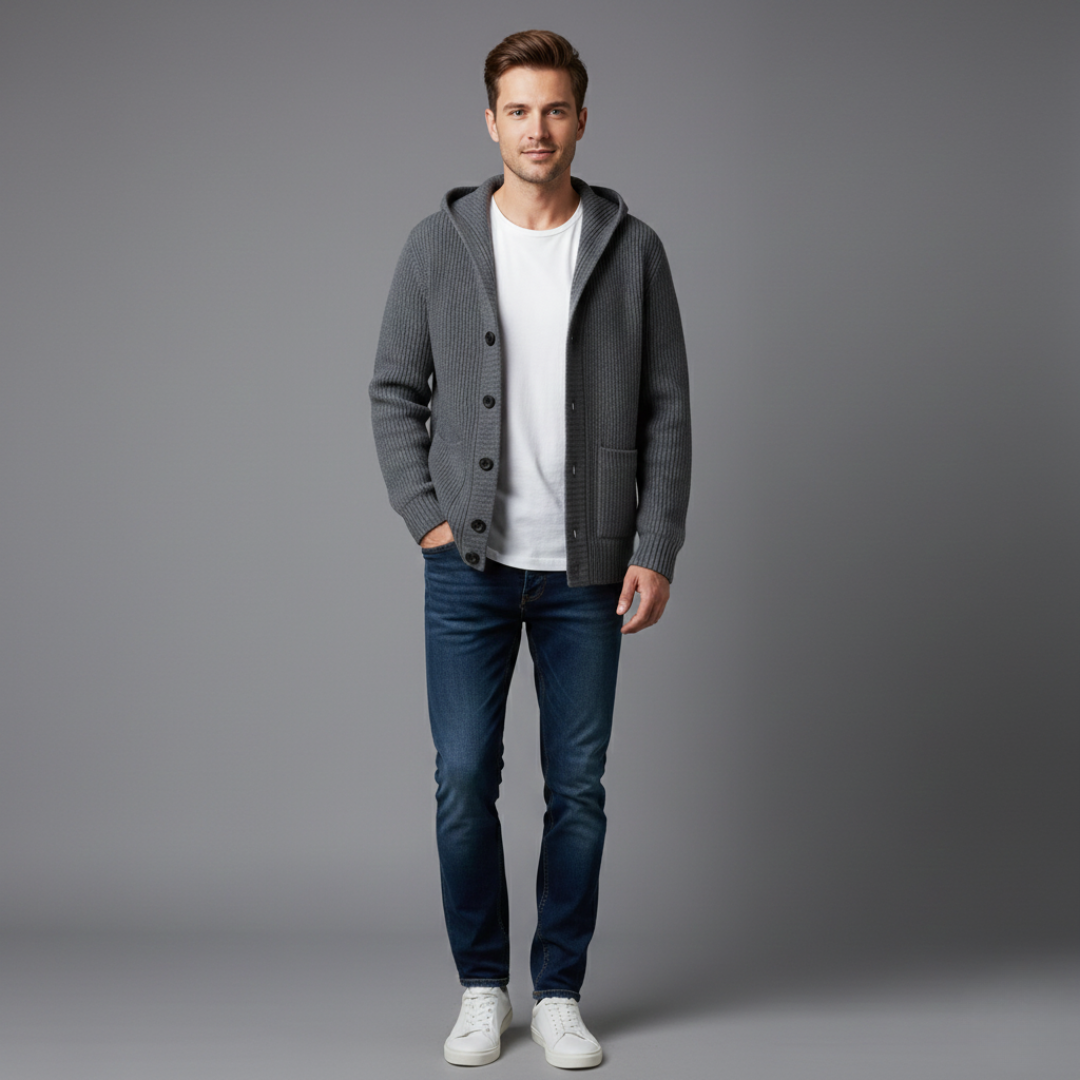 Carter – Refined hooded cardigan