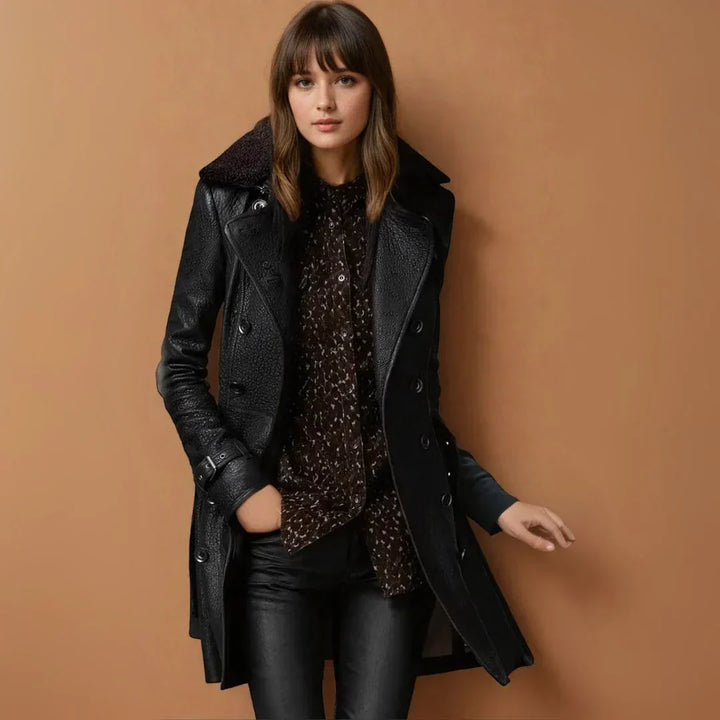 Edith – Classic Leather Coat