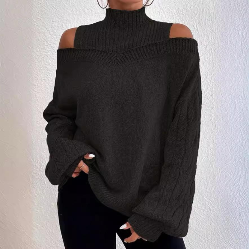 Eden - Structured Shoulder Turtleneck Sweater