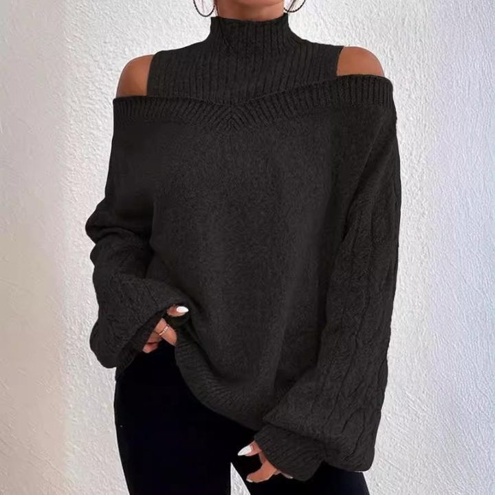 Eden - Structured Shoulder Turtleneck Sweater