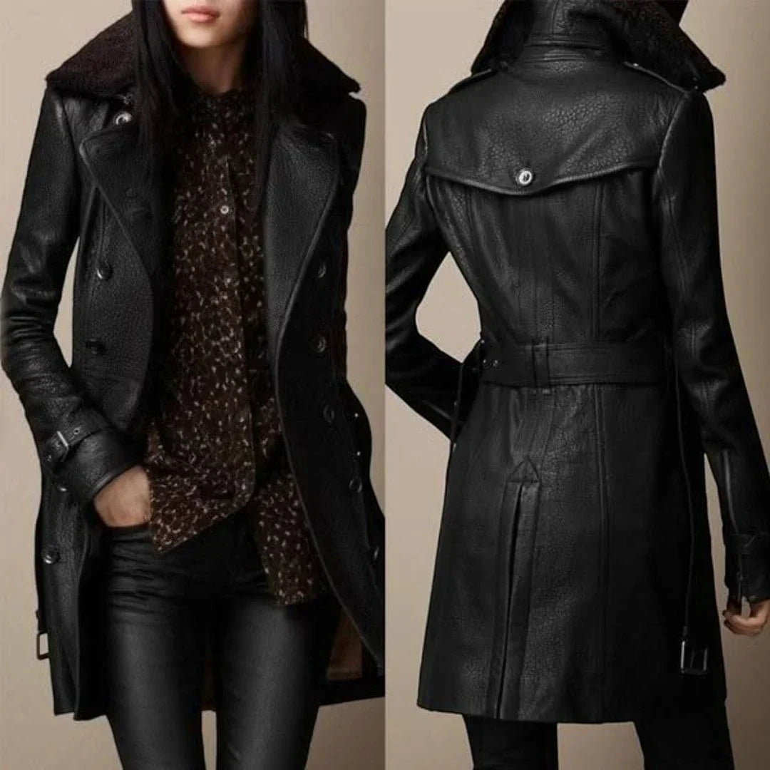 Edith – Classic Leather Coat