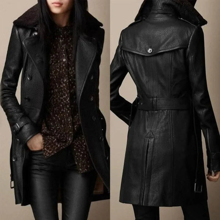 Edith – Classic Leather Coat