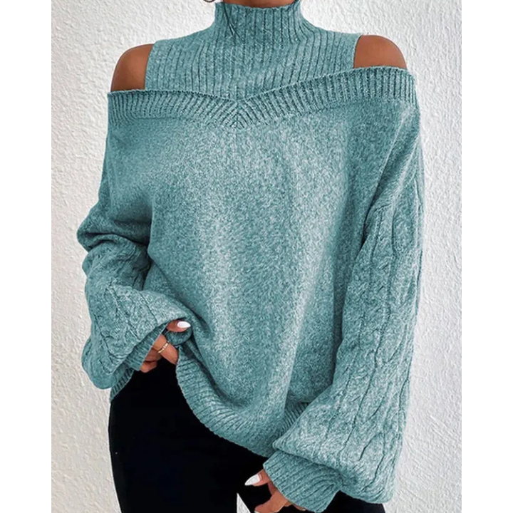 Eden - Structured Shoulder Turtleneck Sweater