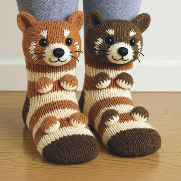 Soft Knitted Animal Socks (unisex)