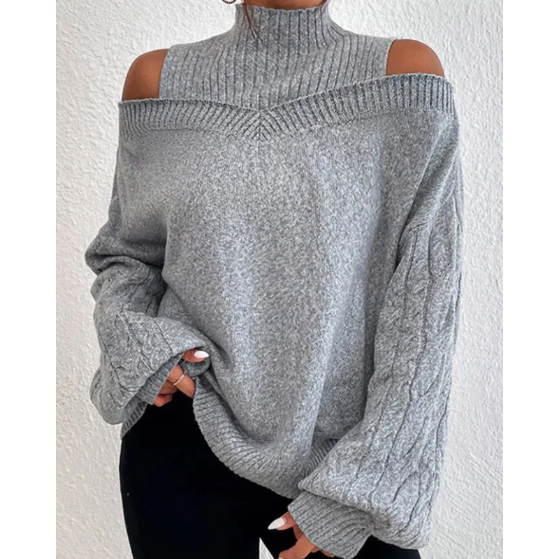 Eden - Structured Shoulder Turtleneck Sweater