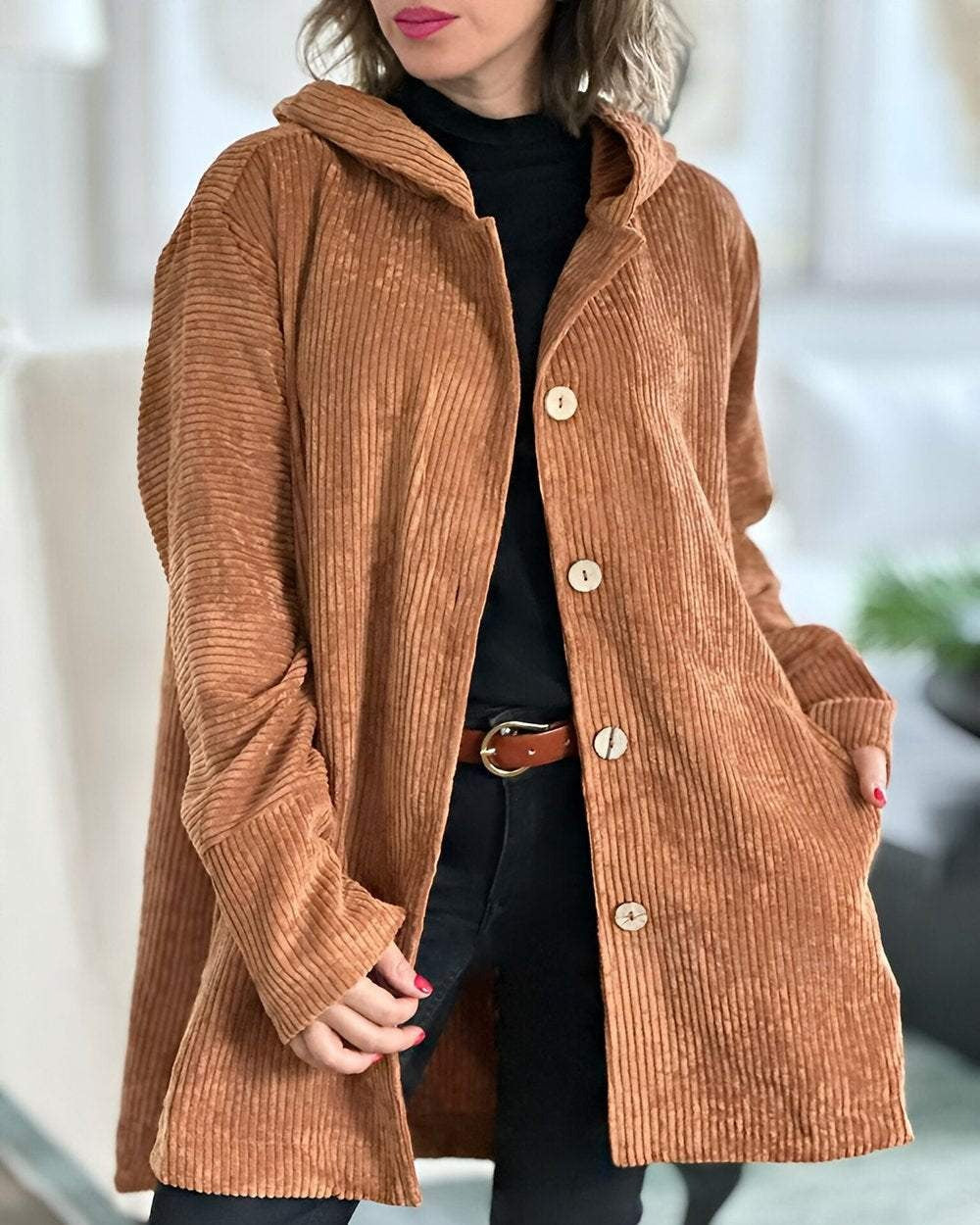 Virginia - Corduroy Hooded Jacket