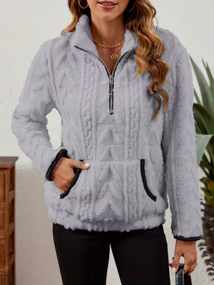 Felicity - Wool sweatshirt with half zipper