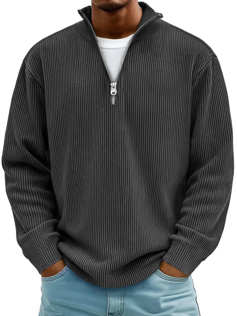 Kieran - Ribbed zip-up sweater