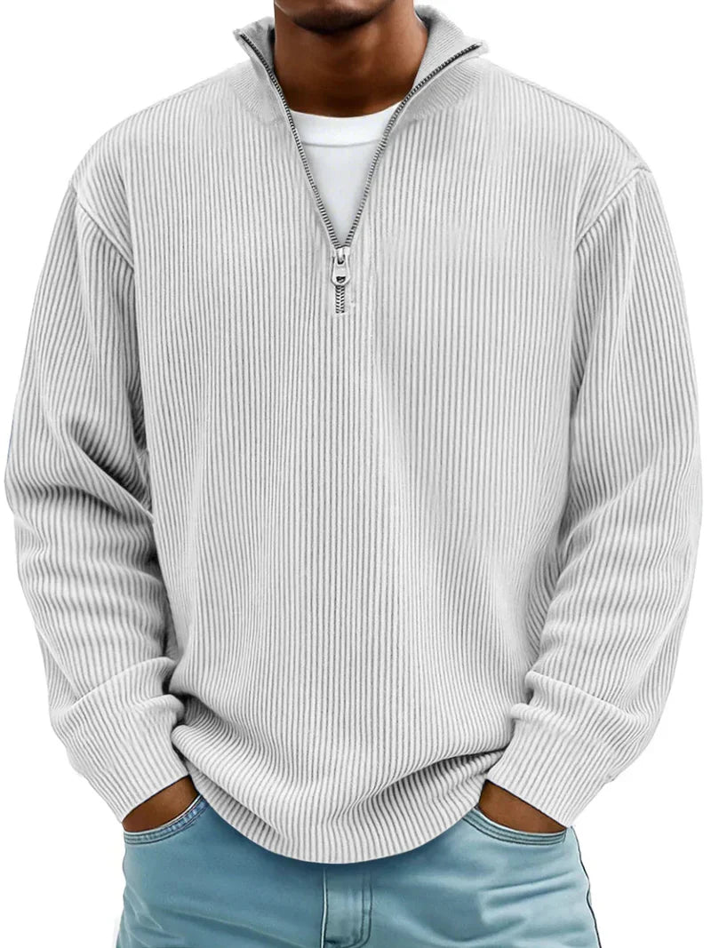 Kieran - Ribbed zip-up sweater