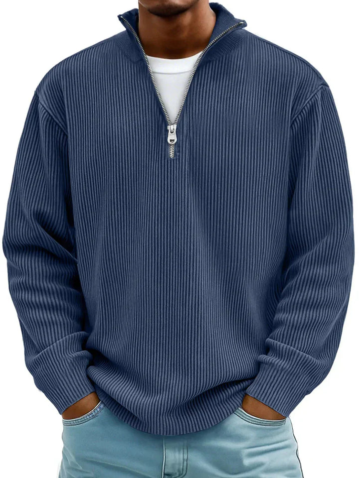Kieran - Ribbed zip-up sweater