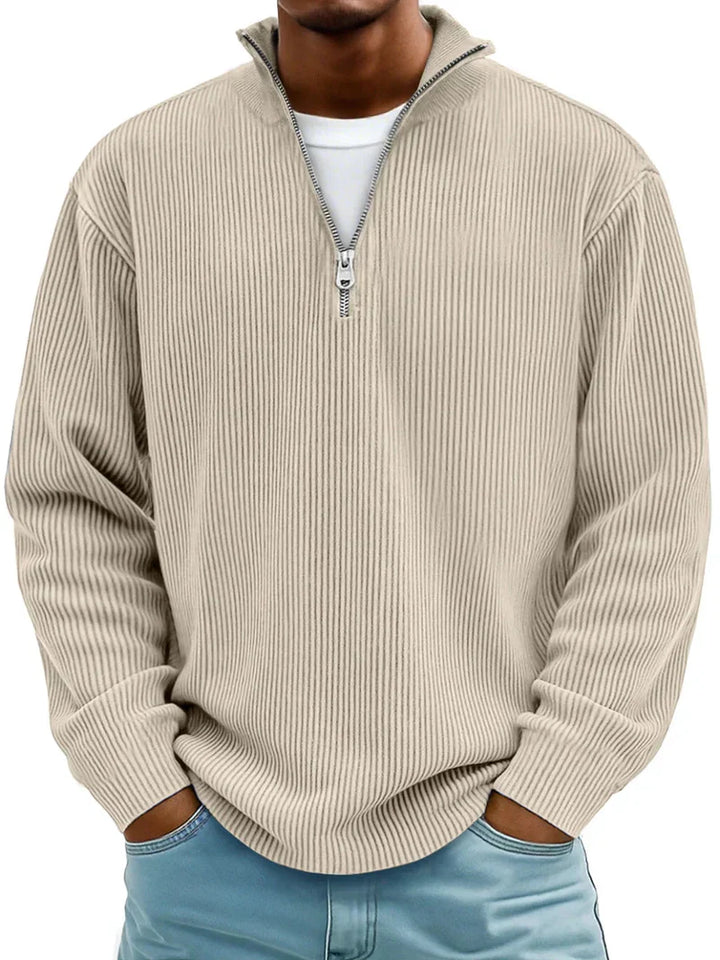 Kieran - Ribbed zip-up sweater