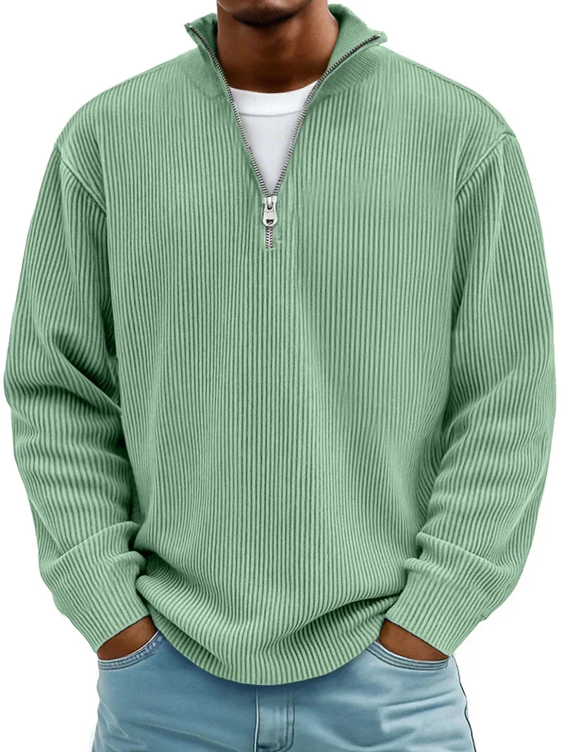 Kieran - Ribbed zip-up sweater