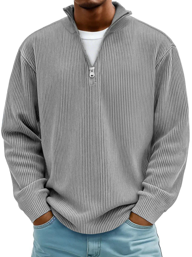 Kieran - Ribbed zip-up sweater