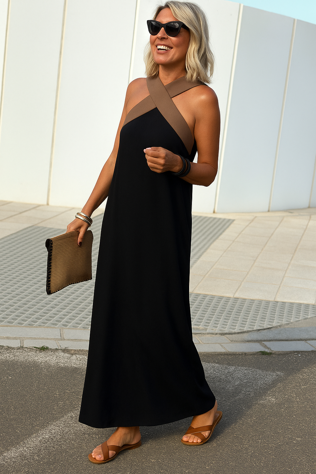 Dorothea - Breathable Comfortable Crossed Maxi Dress