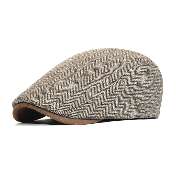 Edgar - Herringbone Tweed Flat Cap