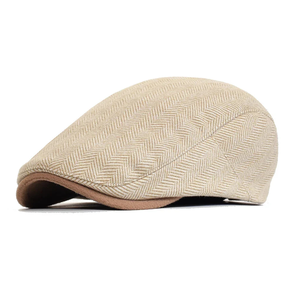 Edgar - Herringbone Tweed Flat Cap