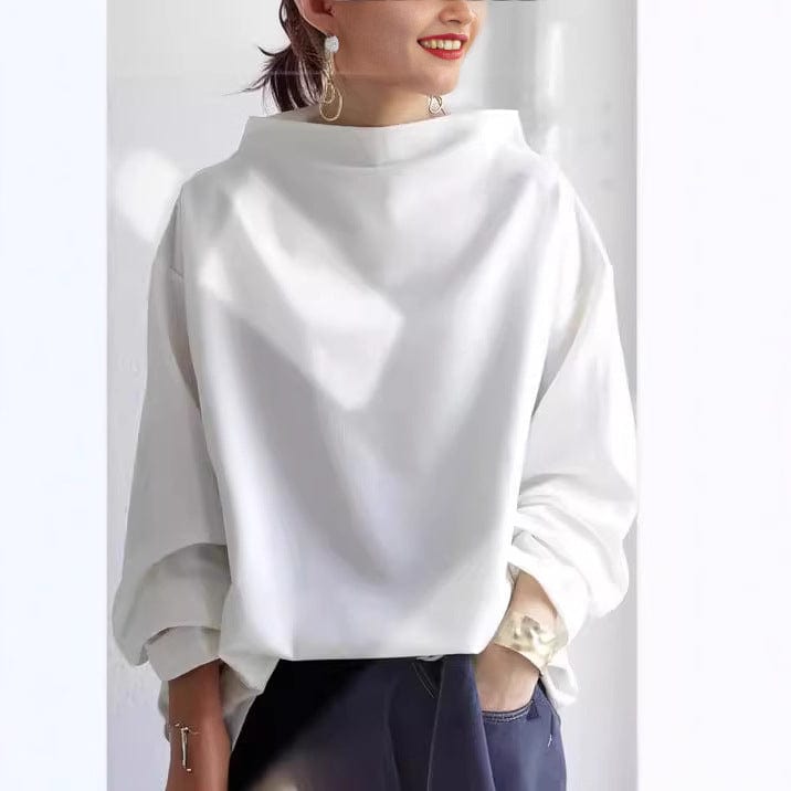 Stella - High-Neck Drape Top