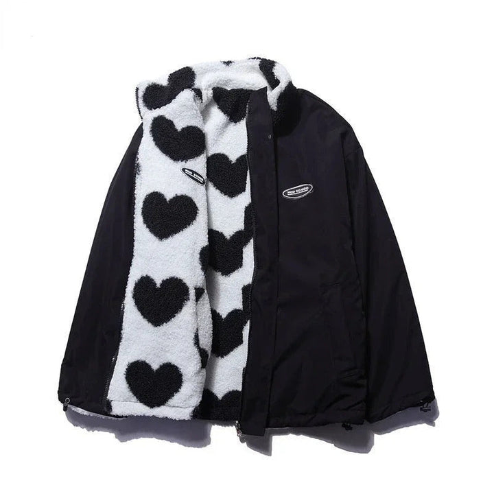 Kaitlyn - Soft reversible jacket with hearts