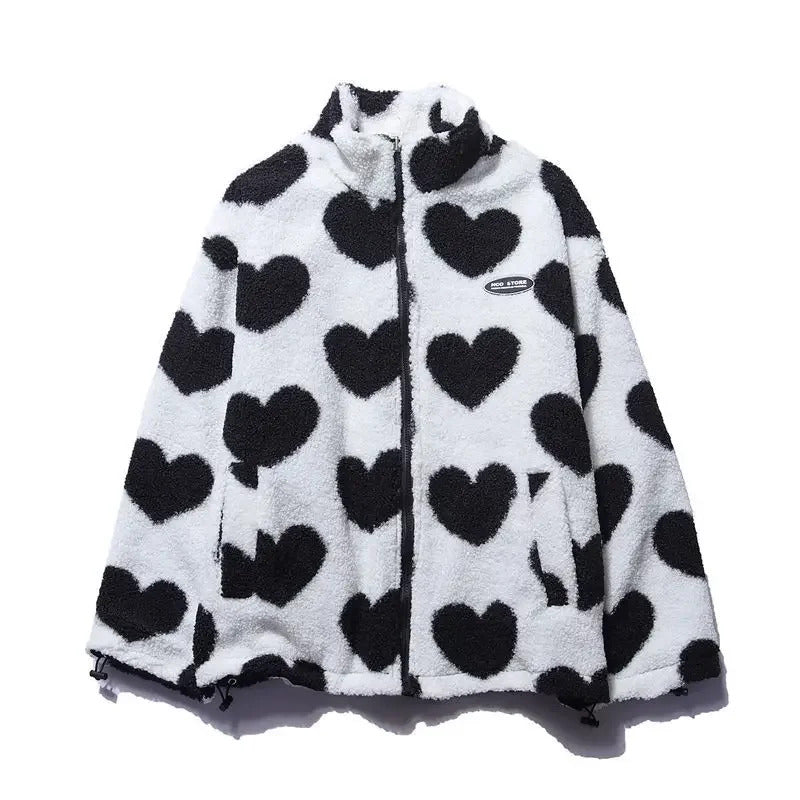 Kaitlyn - Soft reversible jacket with hearts