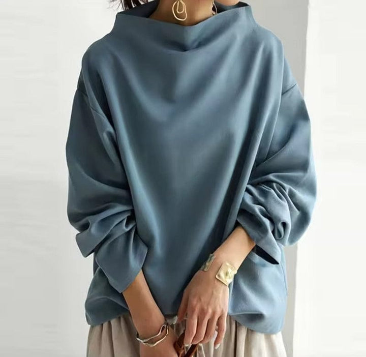 Stella - High-Neck Drape Top