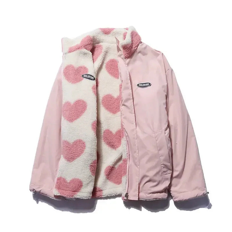 Kaitlyn - Soft reversible jacket with hearts