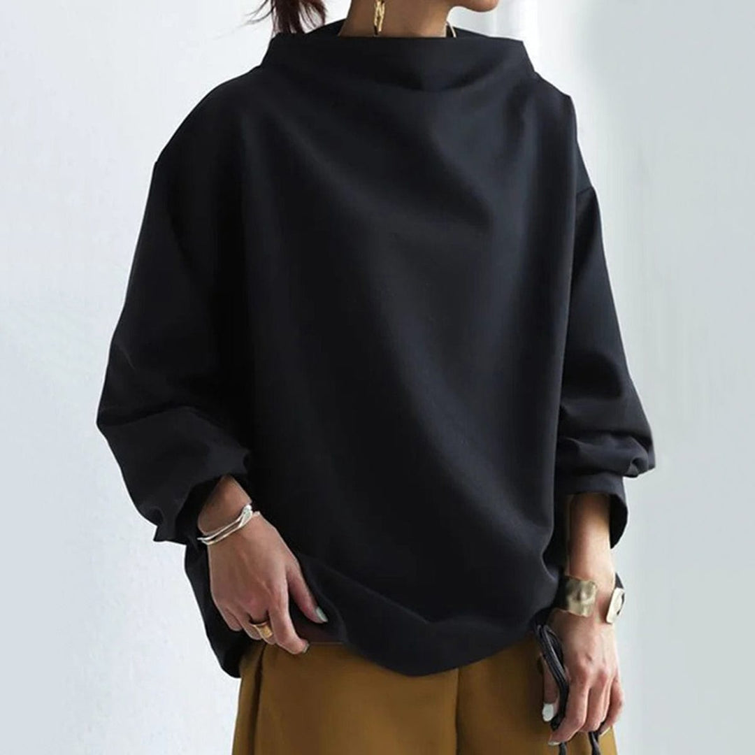 Stella - High-Neck Drape Top