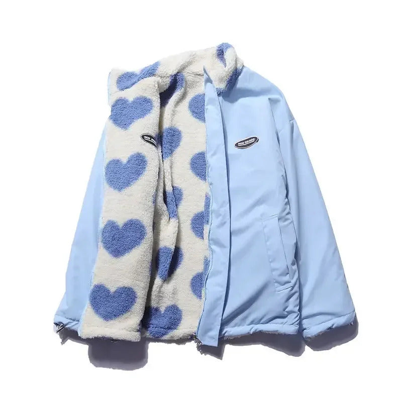 Kaitlyn - Soft reversible jacket with hearts