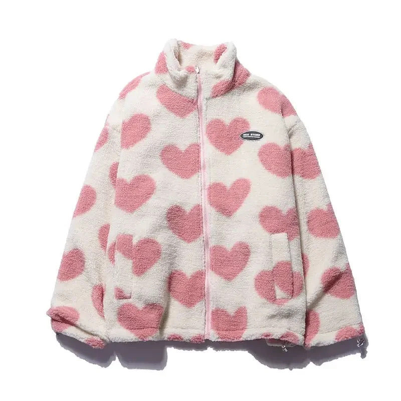 Kaitlyn - Soft reversible jacket with hearts