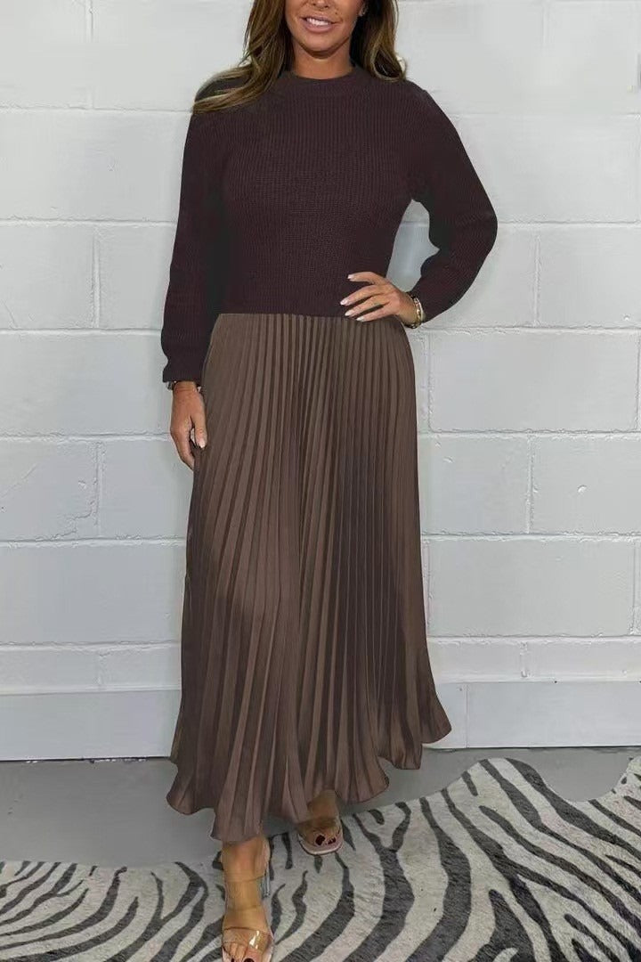 Anne - Maxi Dress with Sweater & Pleated Skirt