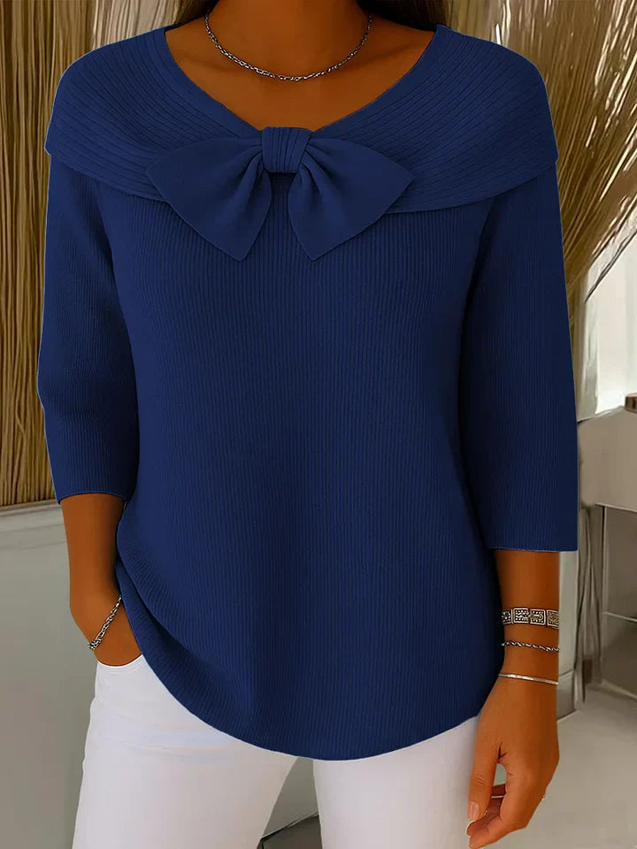 Heidi – Women's Sweater with Bow and Round Neckline
