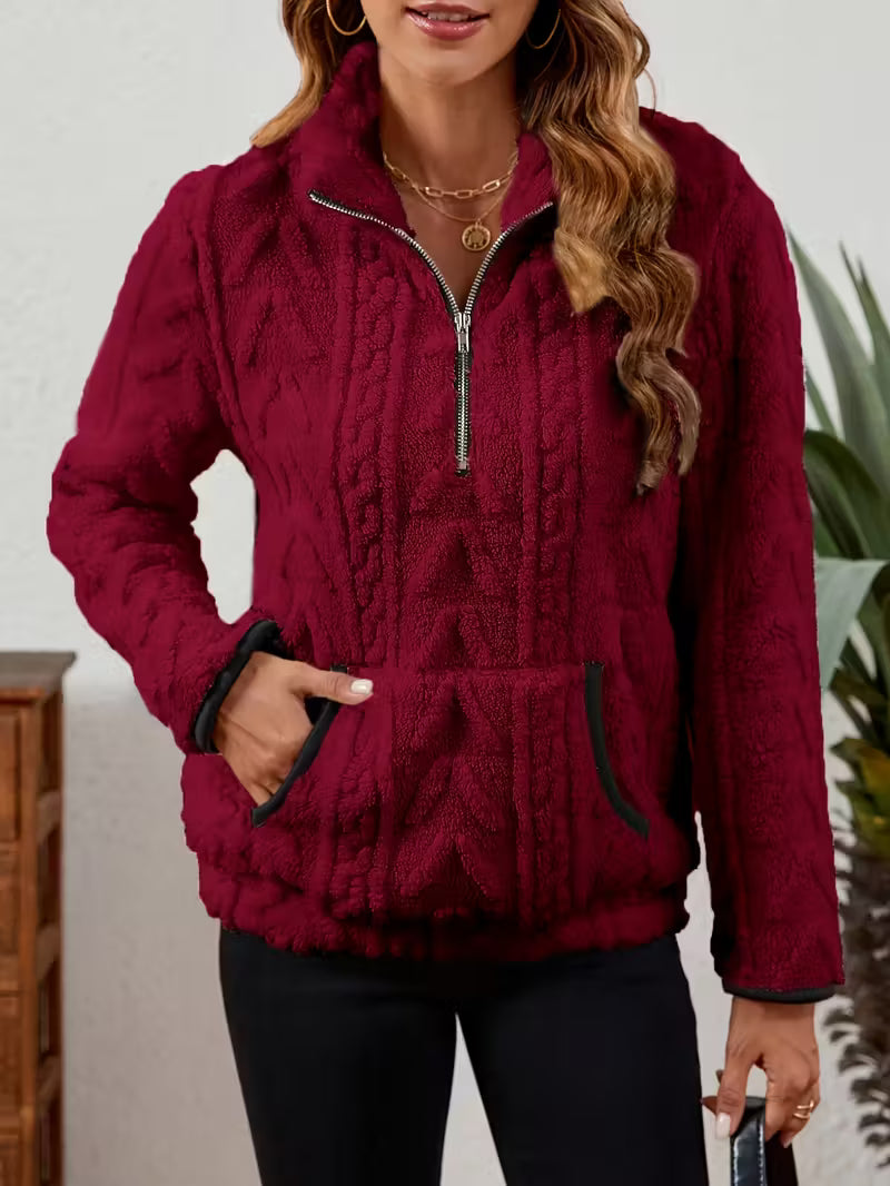 Felicity - Wool sweatshirt with half zipper