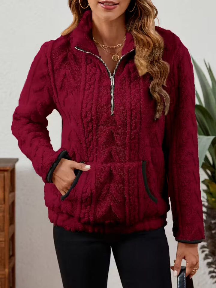 Felicity - Wool sweatshirt with half zipper