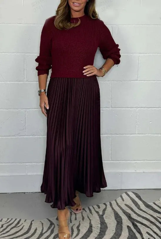 Anne - Maxi Dress with Sweater & Pleated Skirt