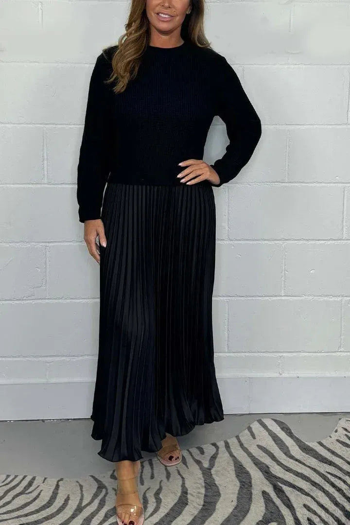Anne - Maxi Dress with Sweater & Pleated Skirt