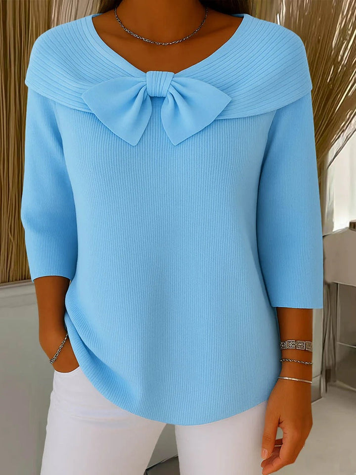 Heidi – Women's Sweater with Bow and Round Neckline
